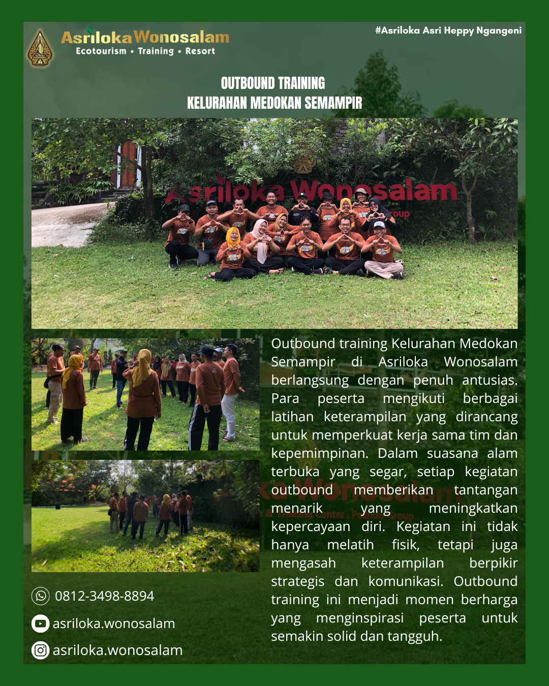 Outbound Training Seru di Wonosalam