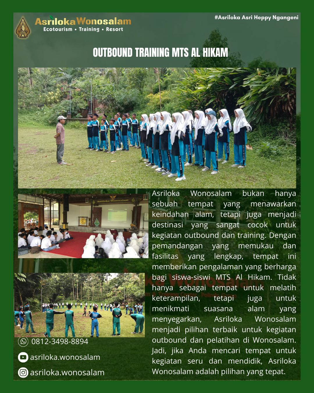 Outbound MTS Al Hikam di Asriloka Wonosalam: Pengalaman seru